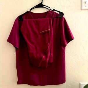 Maroon Allura scrubs set in small